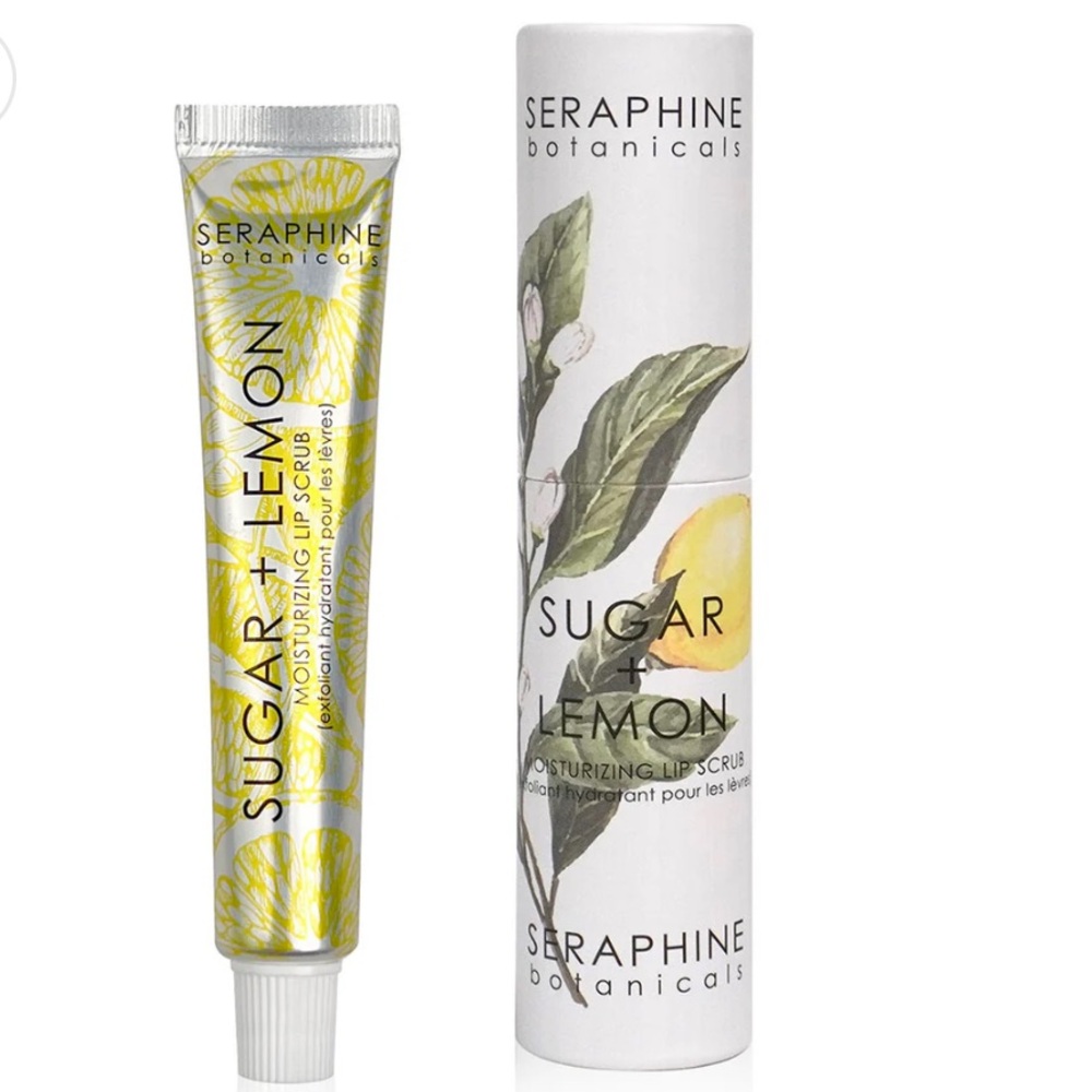 Seraphine Botanicals Sugar + Lemon
Moisturizing Lip Scrub, NEW- SEALED